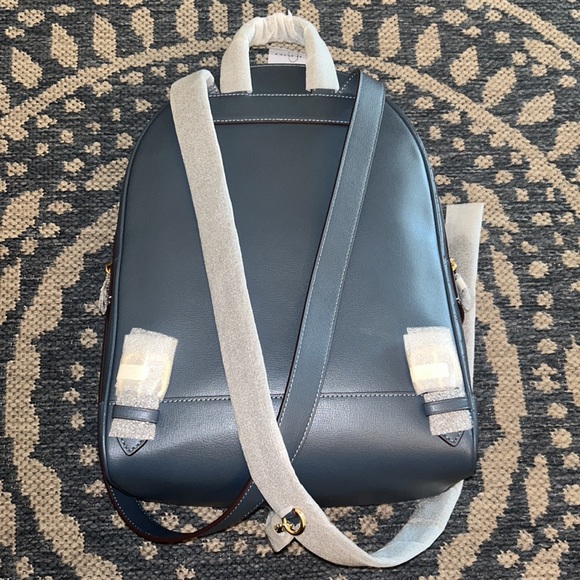 Coach Kenley Backpack in Denim Blue Signature Leather. - Picture 2 of 4